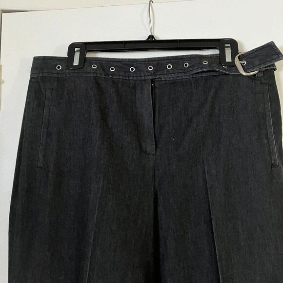 Larry Levine Pants - Tall Black Dress Pants with Self Belt Size 12 NWOT